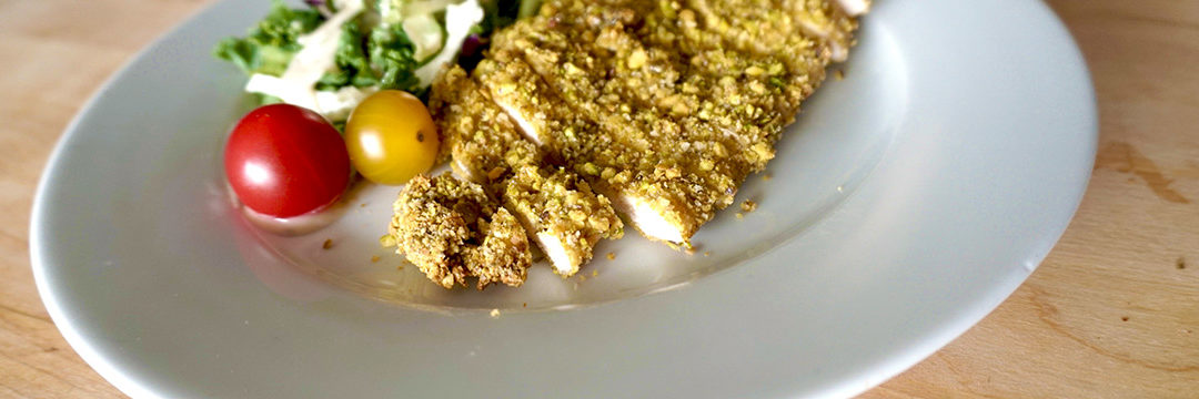 Chicken in a Curry-Pistachio Crust